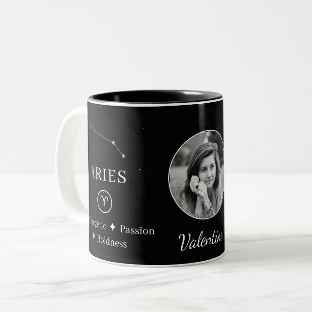 Personalised Aries Zodiac Constellation Coffee Mug (Front Left)