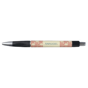 Personalised Art Deco inspired Flamingo pattern Pen