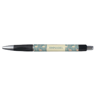 Personalised Art Deco inspired Flamingo patterned Pen