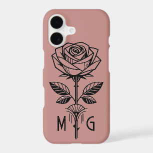 Personalised Art Deco Rose Phone Case - iPhone