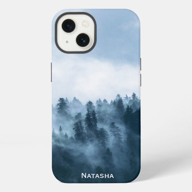Personalised Atmospheric Fog over a Forest iPhone Case (Back)