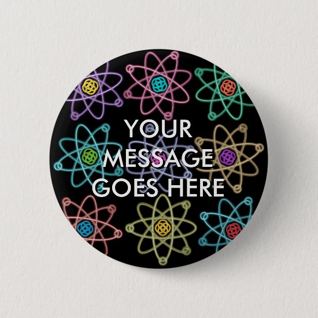 Personalised Atomic Structure Pattern 2 Inch Round Button (Front)