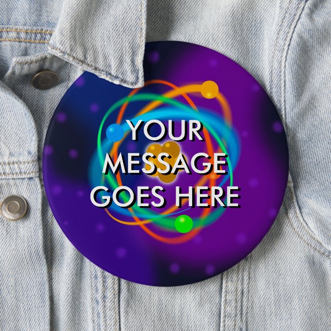 Personalised Atomic Structure Spots 6 Inch Round Button (In Situ)