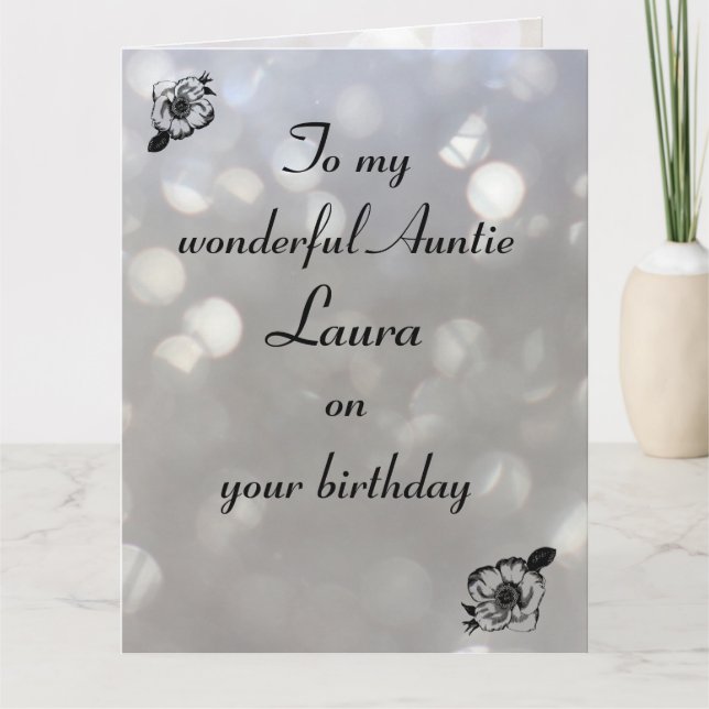 Personalised Auntie Birthday Card (Front)