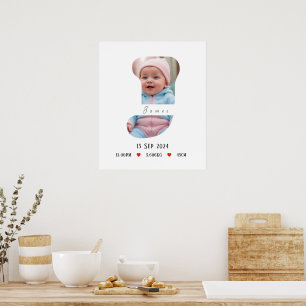 Personalised Baby Alphabet Letter - J - Poster