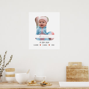 Personalised Baby Alphabet Letter - L - Poster