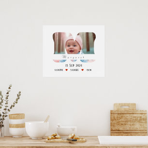 Personalised Baby Alphabet Letter - M - Poster