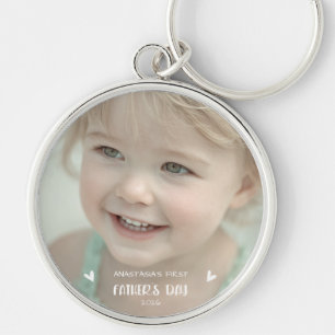 Personalised Baby Photo 1st Father’s Day Keychain