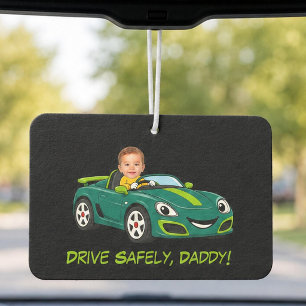 Personalised Baby Photo Drive Safely Daddy Cartoon Air Freshener