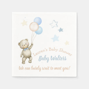 Personalised Baby Shower Napkins Teddy Bear