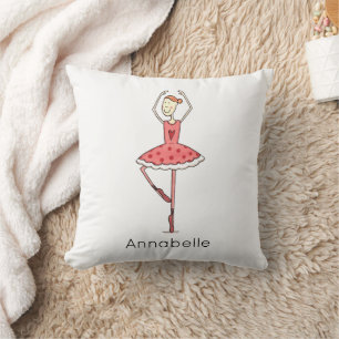 Personalised Ballerina Ballet Dancer Throw Pillow