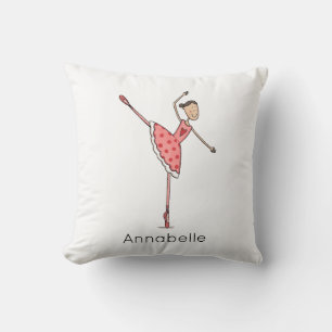Personalised Ballerina Ballet Dancer Throw Pillow