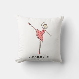 Personalised Ballerina Ballet Dancer Throw Pillow