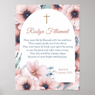Personalised Baptism Gift For Girl Poster