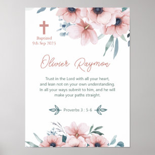 Personalised Baptism Gift For Girl Poster