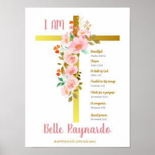 Personalised Baptism Gift For Girl Poster