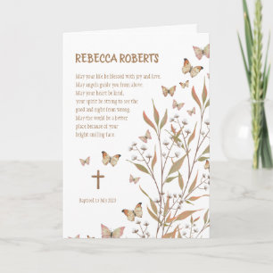 Personalised Baptism Gift For Girl Poster Card