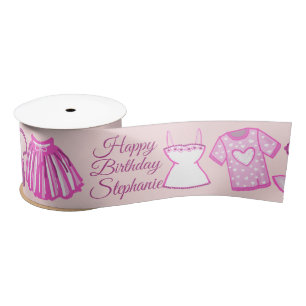 Personalised Barbiecore Pink and Hot Pink Fashion Satin Ribbon
