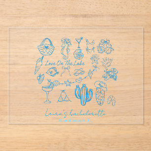 personalised beach Love On The Lake bachelorette  Acrylic Invitations