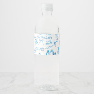 personalised beach Love On The Lake bachelorette Water Bottle Label