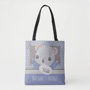 Personalised Bedtime Teddy Bear Tote Bag