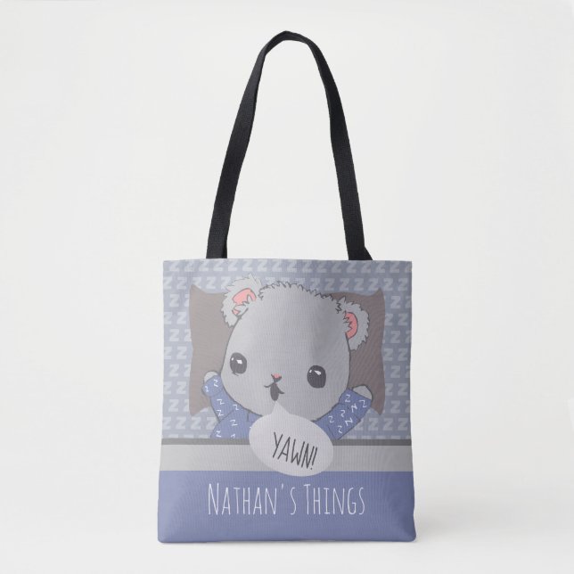 Personalised Bedtime Teddy Bear Tote Bag (Front)