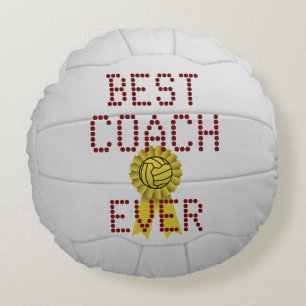 Personalised Best Coach Netball Ball Round Pillow