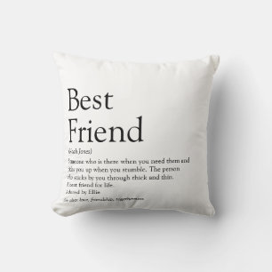 Personalised Best Friend Definition Modern Fun Throw Pillow