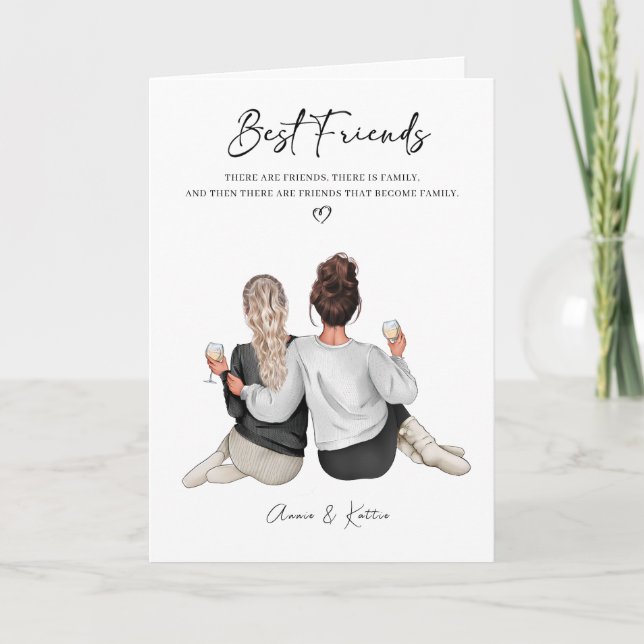Personalised Best Friend Print, Best Friend Gift Card (Front)