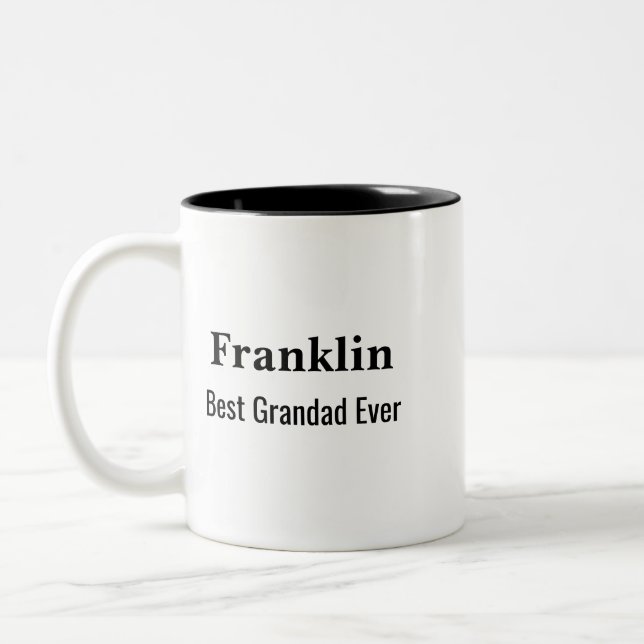 Personalised Best Grandad Ever Monogrammed  Two-Tone Coffee Mug (Left)