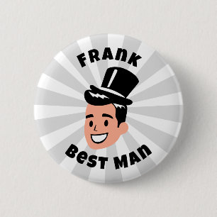 Personalised best man 2 inch round button