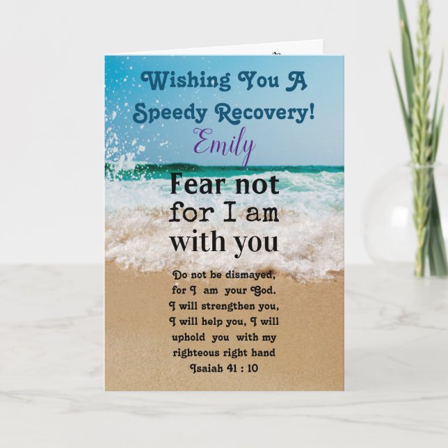 Personalised Bible Verse Christian Get Well Card (Front)