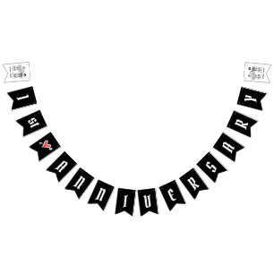 Personalised Biker Couple Wedding Anniversary Bunting Flags