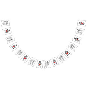 Personalised Biker Couple Wedding Anniversary Bunting Flags