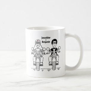 Personalised Biker Couple Wedding Gift Ceramic Mug