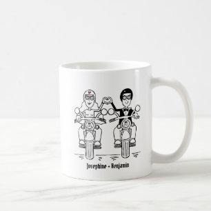 Personalised Biker Couple Wedding Gift Ceramic Mug