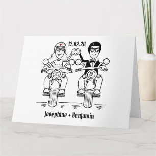 Personalised Biker Motorcycle Wedding Greetings Card