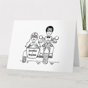 Personalised Biker Motorcycle Wedding Greetings Card
