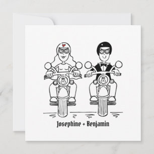 Personalised Biker Motorcycle Wedding Invitation