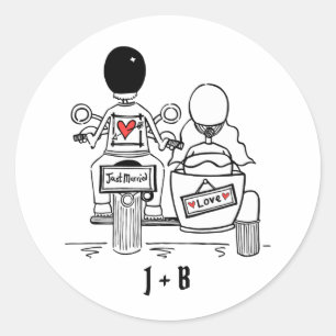 Personalised Biker Motorcycle Wedding Stickers