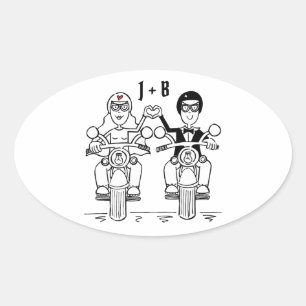 Personalised Biker Motorcycle Wedding Stickers