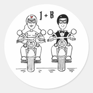 Personalised Biker Motorcycle Wedding Stickers