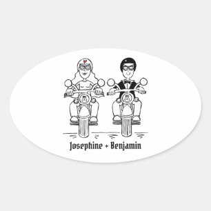 Personalised Biker Motorcycle Wedding Stickers