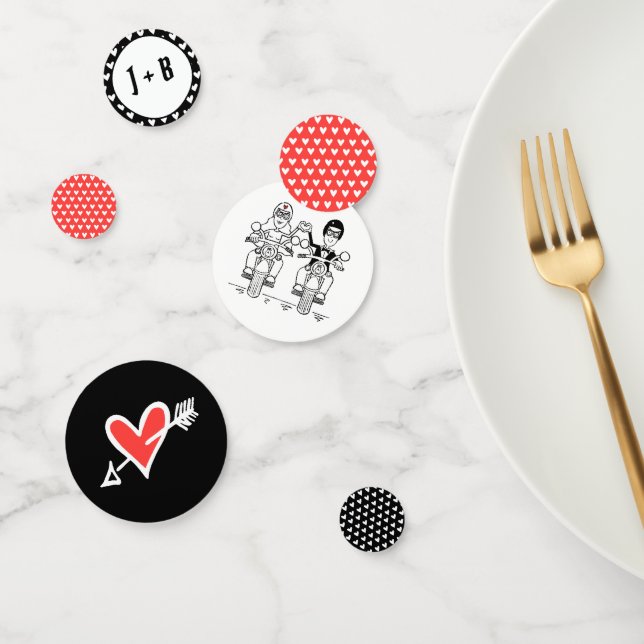 Personalised Biker Motorcycle Wedding Table Confetti (Group)