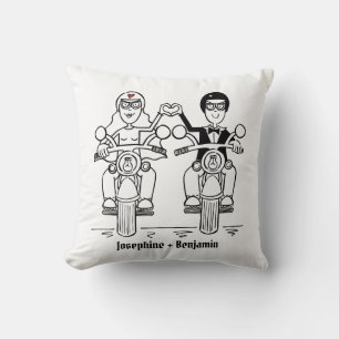 Personalised Biker Wedding Gift Throw Cushion