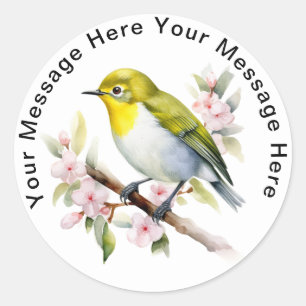 Personalised Bird  Stickers Japanese White Eye