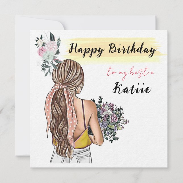 PERSONALISED Birthday Card for Bestie friend (Front)