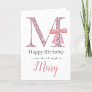 Personalised Birthday Card for Her - Letter M