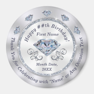 Personalised Birthday Favours, Anniversary by Year Magnet