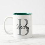 Personalised Birthday Gift Subtle Initial and Name Two-Tone Coffee Mug<br><div class="desc">Personalised Birthday Gift Subtle Initial and Name Two-Tone Coffee Mug -</div>